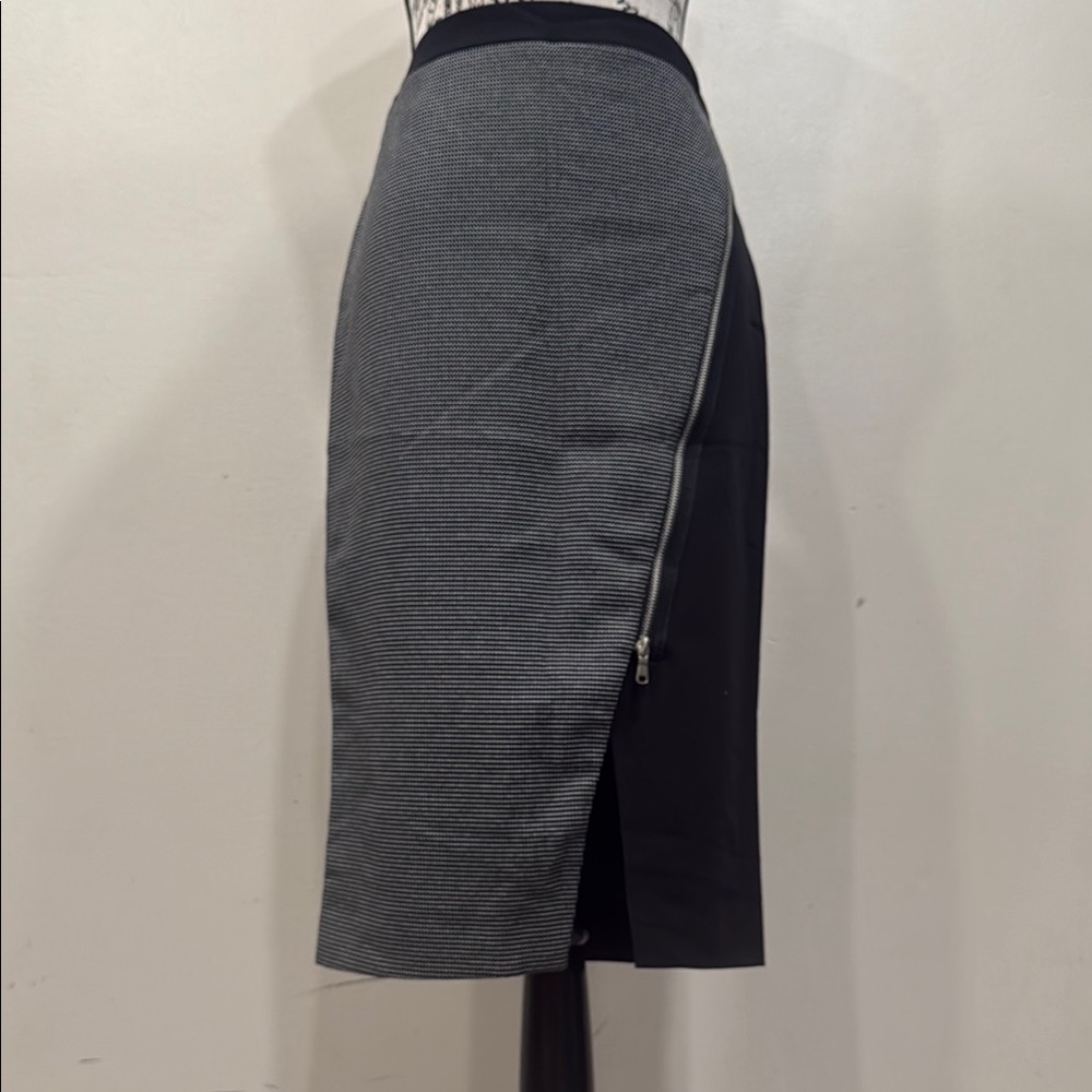 Worthington Gray Midi Pencil Skirt with Asymmetrical Slit